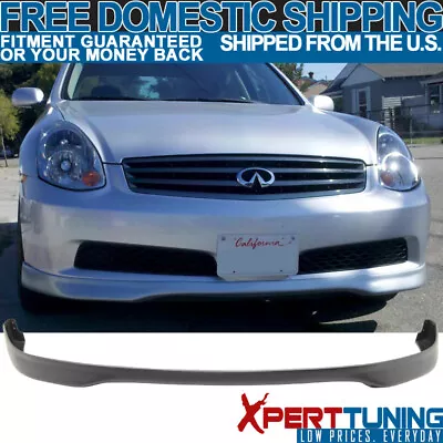 Fits 03-07 Infiniti G35 TR Style Unpainted Black Front Bumper Lip Spoiler - PU • $69.99