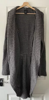 £34.12 • Buy Crea Concept Grey Chunky Long Cardigan Top Size 42 Wool Mix