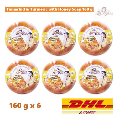 6 X Tamarind Turmeric With Honey Soap Skin Care K.Brothers Natural Herbal 160 G • $37.93