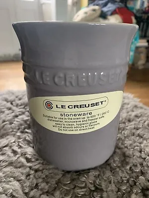 ✨LE CREUSET Stoneware Ceramic Utensil Jar - GREY 15 X13 Cm NEW BNIB • £24