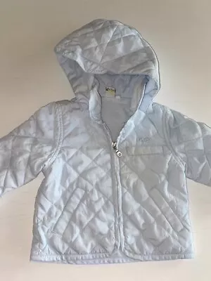 Baby Boy IDo Pale Blue Quilted Style Jacket Size: 3-6 Months • £0.99