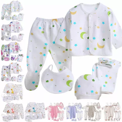 8pcs Newborn  Baby Boy Girl Cartoon T-shirt Tops Pants Outfits Set Clothes 0-3M • $28.59