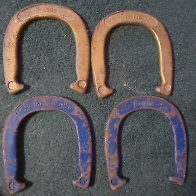 4 Set Franklin Horseshoes 2 1/2 LBSteel Lot Game VTGgold Blue • $19.99