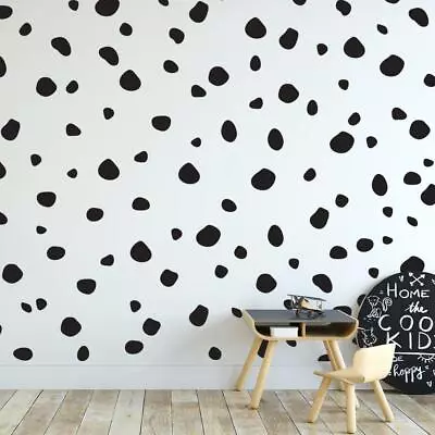 100 Dalmation Spots Wall Sticker Pack Irregular Dalmatian Dots Vinyl Decal Decor • £3.49