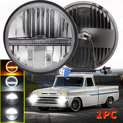 Fit Chevy Nova 1963-1978 DOT 7  Inch Round LED Headlight Black Hi/Lo Sealed Beam • $45.99