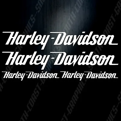 $8.73 • Buy Harley Davidson Decal Set Gloss WHITE Motorcycle Stickers Tank Fairing Helmet