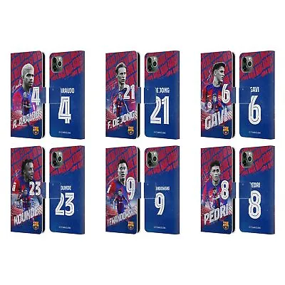 FC BARCELONA 2023/24 FIRST TEAM LEATHER BOOK WALLET CASE FOR APPLE IPHONE PHONES • $22.95
