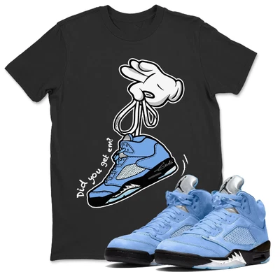$13.99 • Buy Cartoon Hands Unisex T-shirt To Match Air Jordan 5 Retro UNC University Blue