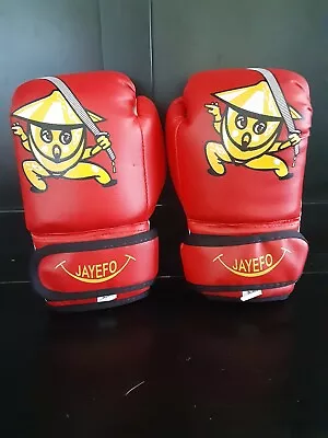 Jayefo Youth Weighted Gloves~ 6 OZ Red Cartoon Ninja~ Muay Thai Boxing MMA Kids • $12