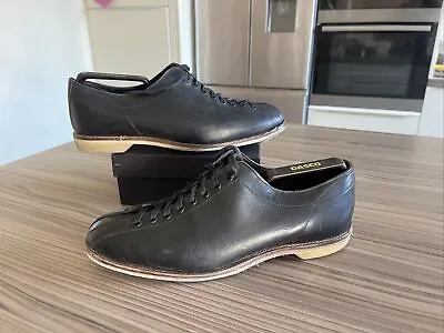 Vintage Bowling Shoes Black Leather Mod Nothern Soul Paul Weller The Jam Uk 6.5 • £26.99