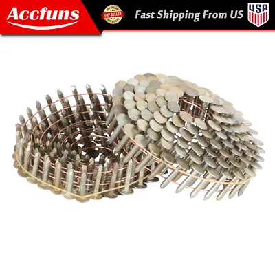 7200Pcs Galvanized Coil Roofing Nail 3/8  Head Diameter 3/4  × 0.12  15 Degree • $51.24