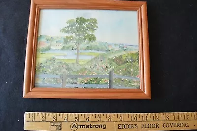 Vtg Signed Watercolor Painting Landscape/Waterfront Frame NORTH FORK L.I. ARTIST • $24.90