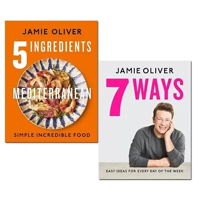 Jamie Oliver Collection 2 Books Set 5 Ingredients Mediterranean 7 Ways NEW • $52.26