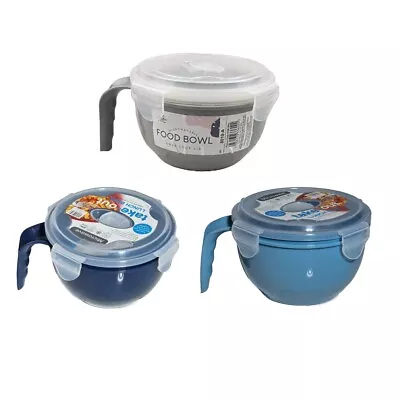 Microwave Soup Bowl With Lid Container Hot Food Bowl Porridge Plastic Mug • £5.99