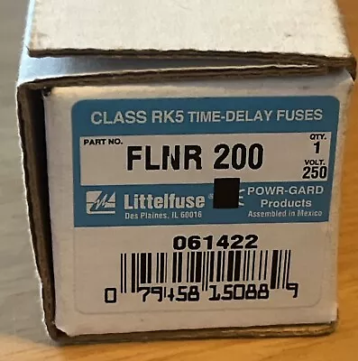 Flnr200 - Littelfuse 200a Amp 250v Class Rk5 Slo-blo Blade Fuse • $29.99