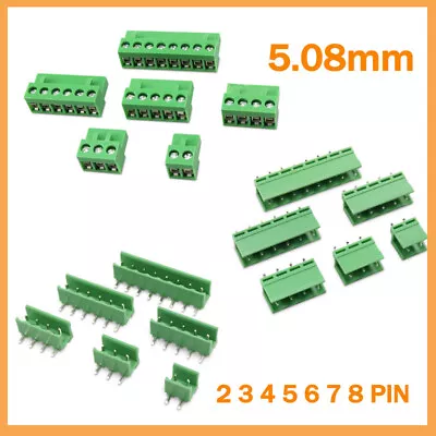 Green PCB Terminal Block Connector 5.08mm Pitch 2 3 4 5 6 7 8 10 11 12 PIN • $1.69