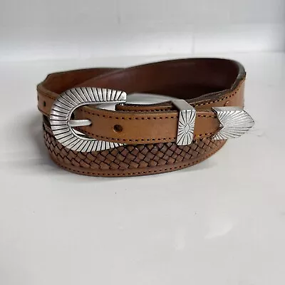 Vintage Southwestern Mens Brown Leather Belt 37”-41.5” XL • $34.95