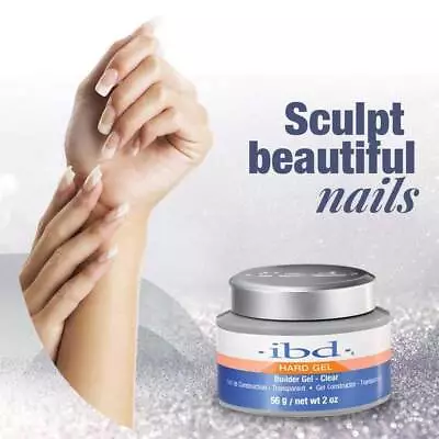 IBD Hard Nail Builder Gel Clear LED UV Transparent False Acrylic Constructor 56g • £8.88