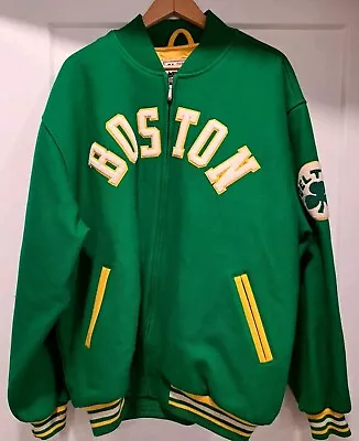 Mitchell & Ness Boston Celtics NBA Varsity Wool  Hardwood Classics Jacket Sz 2XX • $129