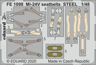 $8.99 • Buy Eduard 1/48 Mi-24V Hind Seatbelt STEEL (Zvezda) FE1098