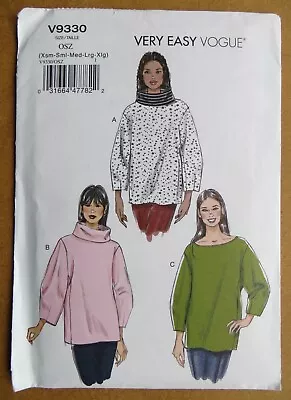 Vogue  Very Easy  Sewing Pattern V9330: Lady's Loose-Fit  Pullover Tops: XS-XL • £15.75