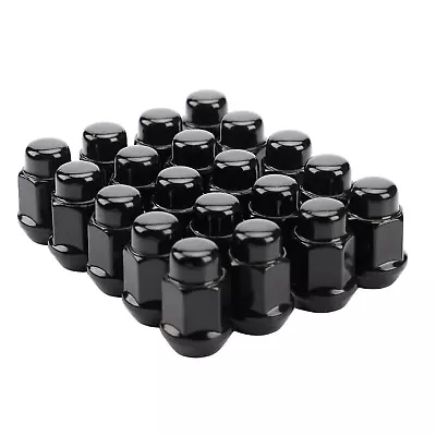 20PCS 1.4 Inch Black 1/2-20 Closed End Bulge Acorn Lug Nuts - Cone Seat - 19Mm • $25.90