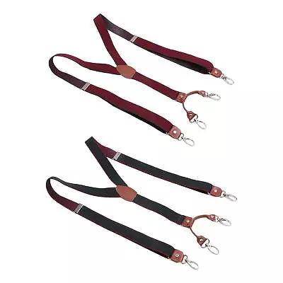 £19.32 • Buy 2x Suspenders For Men Swivel Hooks Unisex For Work Trousers