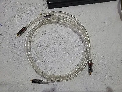 QED Qunex Silver Spiral RCA / Phono Interconnects.. 1 Metre Cables. Ex Cond. • £74.99