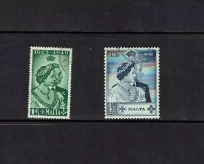 Malta:  1948 Royal Silver Wedding Fine Used Set. • $21.47