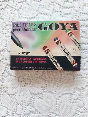 Vintage Goya Oil Pastels Crayons Boxed Unused 12 Colors Made In Spain Artists • $19