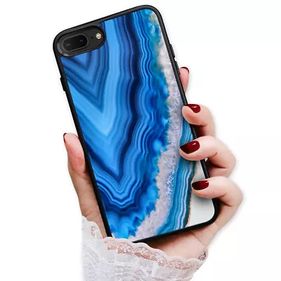 ( For IPhone 6 / 6S ) Back Case Cover AJ13179 Blue Crystal Marble • $9.99