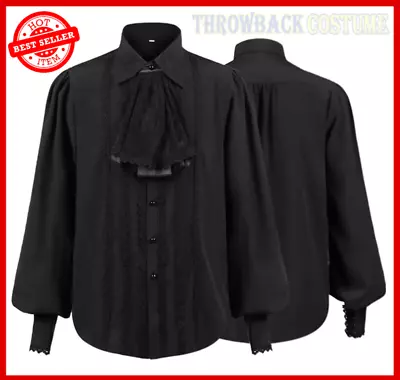 Mens Pirate Shirt Vampire Renaissance Medieval Victorian Gothic Tops Costume • $36.99