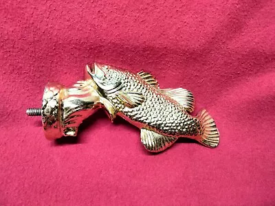 Vintage Bass Fish Metal Trophy Topper Hot Rod Hood Ornament ~ Solid/Heavy NICE! • $39.95