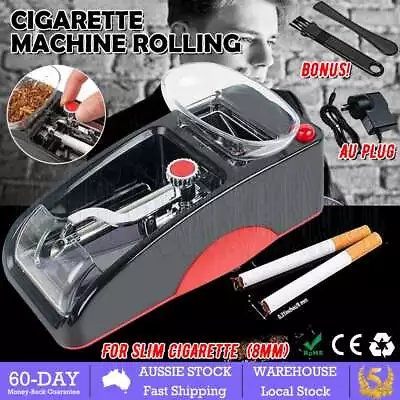 Cigarette 8mm Automatic Machine Tobacco Rolling Roller Electric Injector Tube AU • $23.95