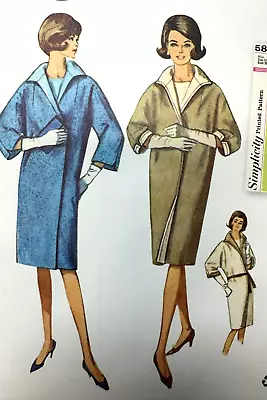 Simplicity RETRO 1960 COAT Pattern Wrap Around Simplicity R12015 Sz18-26 NEW • $11.99