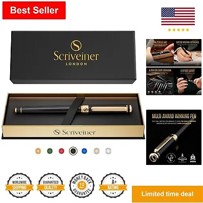 Executive Black Lacquer Rollerball Pen - 24K Gold Finish Schmidt Ink Refill • $65.99