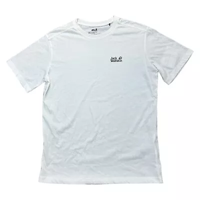 Jack Wolfskin T-Shirt Short Sleeve Regular Small Logo White Mens Small • £8.99