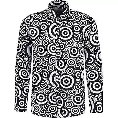 NEW MENS MADCAP RETRO MOD 60s 70s Mod Target PSYCHEDELIC SHIRT Trip Oz MC1066 • £35.60