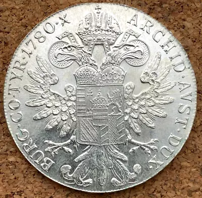 Austria 1780 Maria Theresa Silver Thaler Coin In Brilliant Uncirculated Grade. • £30