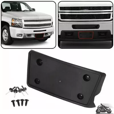 For 2007-2013 Chevy Silverado Front Bumper License Plate Tag Bracket Holder W/HW • $12.38