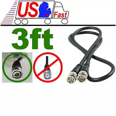 3ft/feet/foot Short HD-SDI RG59 Video Cable D BNC Male~M 75ohm 1Meter Cord/Wire • $7.98