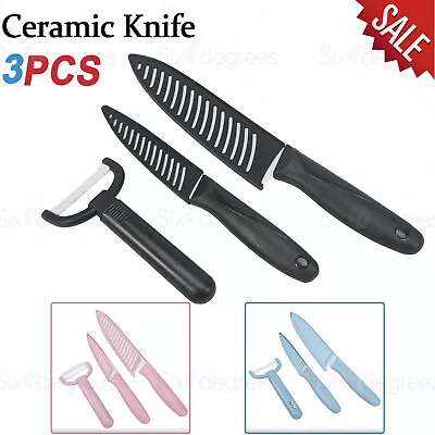 Blade Sharp Kitchen Ceramic Knife Set 4  6  Chef Knives Peeler Cutlery Covers • $8.19