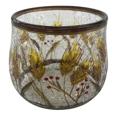 $12.99 • Buy Yankee Candle Crackle Glass Wheat & Berries Votive Candle Holder