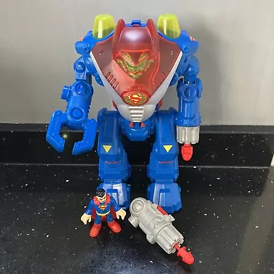 Imaginext DC Super Friends Superman Exoskeleton Robot Figure & Accessories Rare • £14.99