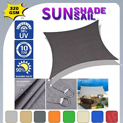 Rectangle Triangle HDPE Shade Sail Sun Shade Cloth 320GSM 99% UV Block Square • $36.09