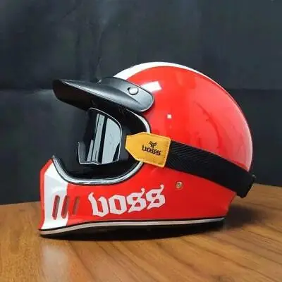 Vintage Cafe Racer Full Face Motorcycle Helmet Retro Casco De Moto Dot Approved • $105.99