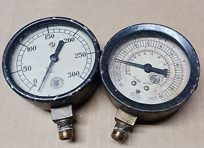 Old Steampunk Gauges Salvage Reclaim Glass Steel Brass $5 • $5