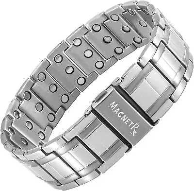 MagnetRX® 3X Strength Titanium Magnetic Bracelet For Men ( Silver ) • $59.95
