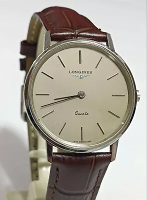 Longines Watch Quartz 33mm Men's Silver Dial Swiss Made Round Vintage • $236