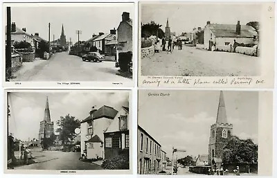 4x 1903-1940 Cornish PC's GERRANS Church & Garage Portscatho Falmouth Cornwall • £4.99